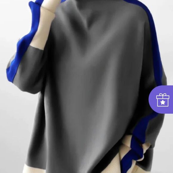 High Neck Oversized Sweatshirt, NWT, Small - Picture 2 of 5